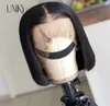 Synthetic Wigs 13 x 4 lace front short Bob wig straight natural black hair suitable for women with no glue closure Brazilian 231205