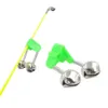 100pcs lot Fishing Bite Alarms Fishing Rod Bell Rod Clamp Tip Clip Bells Ring Green ABS Fishing Accessory Outdoor Metal272t