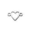 100pcs lot Antique Silver Plated Heart Link Connectors Charms Pendants for Jewelry Making DIY Handmade Craft 16x24mm283o