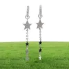 Nuovo Arrivo Star Star Placted Star Dangle Chain Star con CZ Hoop a due vie Usa la stella regalo di Natale Earring2801257