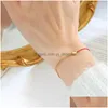 Chain Link Bracelets Fashion Trend Unique Design Elegant Exquisite Retro Red Rope Titanium Steel Bracelet Women Jewelry Party Premiu Dhtmz