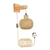 Wall Lamp Sconce Hand Woven Decorative Bamboo Bedside Farmhouse Hanging For Corridor Kitchen Bedroom Stairs Home