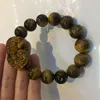 Natural Feng Shui Tiger Eye Stone Pi Yao Pi Xiu Beads Bracelet For Wealth Luck