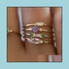 Pierścienie opaski Crystal cyrkon Złoty pierścień Zestaw 4 szt./Zestaw Vintage Bohemian Women Imbagement Party Biżuteria Dostawa Dhend Dhend