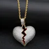 Solid Broken Heart Pendant Necklace For Mens Womens Fashion Personality Hip Hop Necklaces Couple Jewelry321S