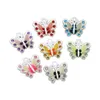 Argent Plaqué Émail Papillon Strass Cristal Charme Perles 7 Couleurs Pendentifs Bijoux Résultats Composants L1559 56 pcs lot259V