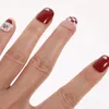 False Nails 24 Christmas Full Cover Xmas Snowflake DIY 3D Self- Adhesive Nail Decals Decor For