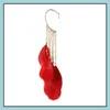 Dangle Chandelier Bohême Plume Boucles D'oreilles Longue Chaîne Gland Simple Côté Oreille Crochet Dangle Lustre Boucles D'oreilles Clip Rouge Bleu Noir Vente Dhlgx