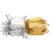 Sacchetti di organza in argento e oro da 100 pezzi con coulisse Sacchetti regalo per bomboniere per feste, orecchini di caramelle Jewelry265Q