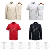 Men's Casual Shirts Chinese Traditional Tang Clothing Top Mandarin Collar Kung Fu Wing Chun Garment Short Sleeve Embroidery Dragon Shirt M XXXL 231205