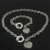 Regalo di Natale Collana in argento 925 con amore Set di braccialetti Gioielli da sposa Collane con ciondolo a cuore Set di braccialetti 2 in 1310e