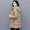 Женские плащи, зимняя куртка 2023, женская парка, одежда, свободное длинное пальто, толстое теплое пуховое хлопковое зимнее пальто, женское пальто с подкладкой, 7XL