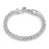 Torsiearmband sterling verzilverde armband; Nieuwe collectie mode heren en dames 925 zilveren armband SPB070255n