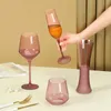 Wine Glasses Purple Transparent Wine Glasses Creative Frosted Crystal Champagne Whiskey Beer Cup Cocktail Goblet Juice Glass Bar Drinkware 231205