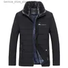 Men's Down Parkas Men's Warm Jacket Winter Parka Fur Collar Windbreaker Cotton Padded Anorak Thick Black Coat Male Casual Autumn Fleece Jacket Men Q231205