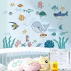 Stickers muraux Océan Poissons Animaux Autocollant DIY Seagrass Coraux Stickers Pour Enfants Chambre Bébé Chambre Salle De Bains Décoration De La Maison Accessorie247v