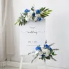 Decorative Flowers Wreaths Blue wedding flower arrangement event celebration welcome area decoration fake flowers hanging road lead the ball 231205