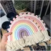 Wanddecoratie Nodic Stijl 8 Lijnen Handgeweven Regenboog Rame Wandtapijt Baby Jongens Meisjes Kinderkamer Hangend Speelgoed Thuis Drop Delivery Moederschap Nu Dhhry