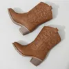 Boots Classic Western Knee High for Girls Premium Quality Slip On Cowboy Long Booties Kids Autumn Heeled Point Toe Brand Botas 231204