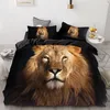 Ensemble de literie imprimé 3D ensemble de housse de couette personnalisé roi Europe USA couette couverture de couette ensemble Animal lion noir literie 201211248m