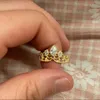 Fedi nuziali Rapunzel Anello principessa corona per donna Accessori per gioielli moda geek placcato oro regalo regolabile per lei 231205