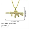 Collane con ciondolo Hip Hop Strass pavimentato Bling Iced Out Oro CS GO Collana con pendenti per pistola per uomo Rapper Gioielli Drop274s