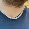 Rose Gold Women Mens Tennis Necklace Fine Jewelry 14k Custom 8mm Hip Hop Diamond Moissanite