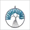 Hänge halsband ganska naturliga stenhalsband regnbåge mticolor visdomsträd i liv kristall skönt släpp leverans smycken hängen dhr5o