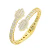 سلسلة Iced Out Bling Eyes the Angel of Fatima Bracelet Cz Zircon Hamsa تم فتحه بسلسلة للرجال للنساء مجوهرات الهيب هوب 231205