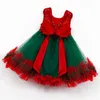 Abiti da ragazza Girlymax Inverno Neonate Anno di Natale Twirl Al ginocchio Abbigliamento Scintillante Tutu Paillettes Tulle Fiocco Abito da festa Senza maniche 231204