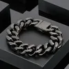 Roestvrij stalen armband sieraden zwart Grote Cubaanse Curb Link Chian armband Mode trendy 20 mm 8 66 inch 146 g gewicht Europees en A344t