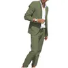 Garnitury męskie Wysokiej jakości moda zielony garnitur 2 sztuki podwójna klapa kurtka dla mężczyzn Business Casual Slim Blazer Party Wedding Suknia ślubna