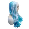 Hot selling new cosplay wigs party dances ice and snow long curly wig sets wig headsets