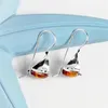 Dangle Lustre Voilier Pendentif Boucles D'oreilles Couleur Argent Ambre Bateau Yacht Nautique Femmes Bijoux Marin Cadeaux Mode Accessoire261f