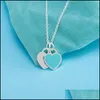 Hangertjes kettingen 925 Sterling Sier Vergulde Ketting Hanger Mode Dubbel Hart Kraalketting Hangers Rood Blauw Selectie Voor Vrouwen Geschenk Dheul