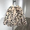 Kurtki Susy Fashion Baby Girl Boy Winter Jacket Lopard Faux Fur Gruste niemowlęcie cienkie ubranie na ciepło 1 8Y 231204