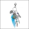 Key Rings Classical Handmade Keychain Dreamcatcher Feathers Pendant Key Ring Car Wall Gift Dream Catcher Rings Trinket Drop Delivery J Dh1Qs