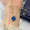 VAC Four Leaf Clover Designer Blue Prendant Necklace Blue Jewelry Set Bracelet Stud Enring 925 Sterlling Silver 18K Gold251V