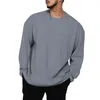 Magliette da uomo girocollo T-shirt primavera e autunno senza cappello maglione a righe pullover a maniche lunghe tinta unita casual top