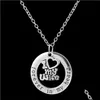 Pendant Necklaces Necklace Family Gift Elegant Letter In My Heart For Christmas Chain Drop Delivery Jewelry Pendants Dhf6J