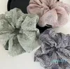 Koreanische Frau Große Elegante Streifen Gaze Gummi Haar Band Gril Frische Scrunchies Haar Krawatten Damen Pferdeschwanz Halter Haar Zubehör