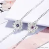 Chaîne nouveauté couleur argent rose/violet fleur de cerisier Zircon Bracelet pour femmes Pulseira Feminina bijoux cadeau R231205