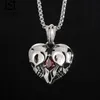 Pendant Necklaces Mens Stainless Steel Necklace Fangs Skull Mask Retro Gothic Punk Style Monster Jewelry GiftPendant243e