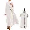 Vêtements ethniques Dubaï Ouvert Abaya Kimono Musulman Hijab Robe Femmes Turquie Kaftan Islamique Marocain Caftan Ramadan Robe Eid Musulman Écharpe