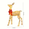 Decorações de Natal 3pcs Deer Luz com Botão Battery Garden Holiday 231204