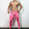 Men's Thermal Underwear Sexy Mens See Through Ice Silk Ultra-thin Transparent Leggings Tight Pants