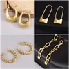 Designer Jewelry Titanium Steel Ear Huggie 18K gold plated shiny non-fading earring hoop Women's Anti allergy Earrings punk e213W