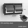 Porta carta igienica da incasso nero, struttura interamente in metallo, scatola di carta in rotolo a doppia parete in acciaio inossidabile 304, T200425254d