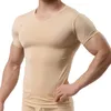 Herrenanzüge A3031 Mann Unterhemd Eis Seide T-shirts Männliche Nylon V-Ausschnitt Kurze Ärmel Tops Ultradünne coole Nachtwäsche