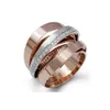 Креативные многослойные обручальные кольца из нержавеющей стали для женщин, винтажное обручальное кольцо розового золота, серебра 2834